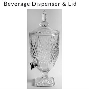 Godinger "Dublin" Clear Crystal Beverage Dispenser with Lid - Discount Shipping!